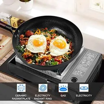 KYTD 12.5 Inch Carbon Steel Wok for Induction & Gas Stoves