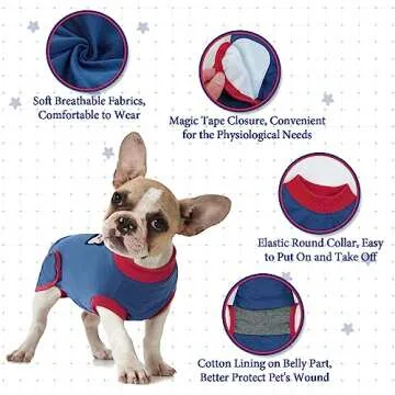 IDOMIK Recovery Suit for Dogs After Surgery, Soft Dog Surgery Suit for Female Dogs Cats, Small Mediu...
