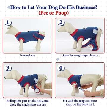 IDOMIK Recovery Suit for Dogs After Surgery, Soft Dog Surgery Suit for Female Dogs Cats, Small Medium Dog Onesie for Female Spay Surgery, Dog Cone Alternative Anti-Licking Abdominal Wound