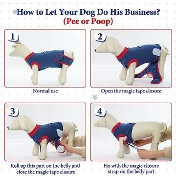 IDOMIK Recovery Suit for Dogs After Surgery, Soft Dog Surgery Suit for Female Dogs Cats, Small Medium Dog Onesie for Female Spay Surgery, Dog Cone Alternative Anti-Licking Abdominal Wound