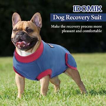IDOMIK Recovery Suit for Dogs After Surgery, Soft Dog Surgery Suit for Female Dogs Cats, Small Medium Dog Onesie for Female Spay Surgery, Dog Cone Alternative Anti-Licking Abdominal Wound