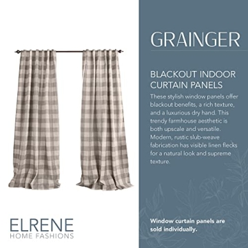 Elrene Buffalo-Check Blackout Curtain Panel for Home Decor