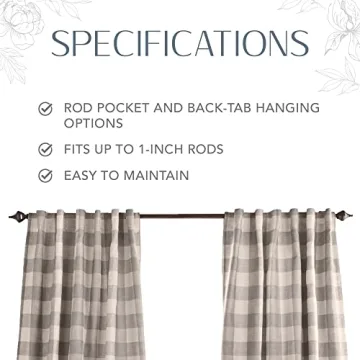 Elrene Buffalo-Check Blackout Curtain Panel for Home Decor