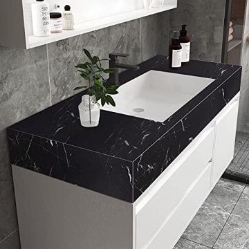 PracticalWs Black Marble Contact Paper for Easy Home Updates