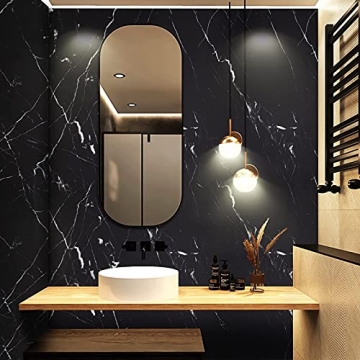 PracticalWs Black Marble Contact Paper for Easy Home Updates