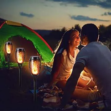 Toodour Solar Torch Lights - Flickering Flame Outdoor Decor