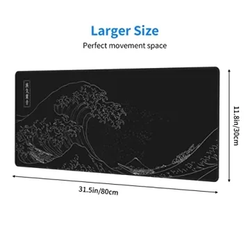 Extended Large Anime Mouse Pad with Great Wave Design