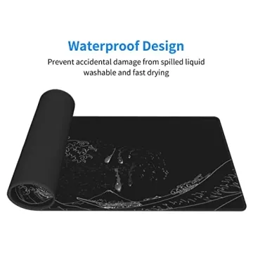 Extended Large Anime Mouse Pad with Great Wave Design
