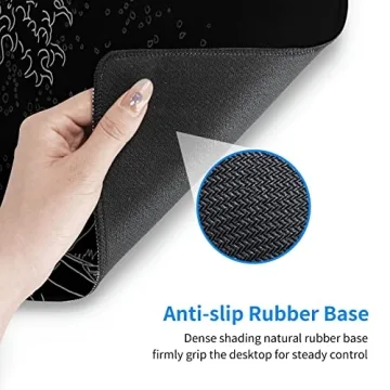 Extended Large Anime Mouse Pad with Great Wave Design