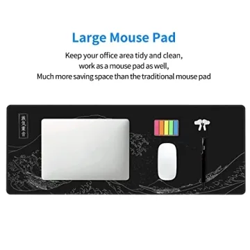 Extended Large Anime Mouse Pad with Great Wave Design