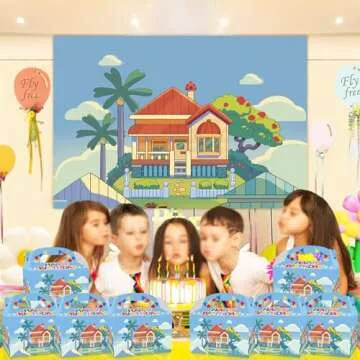 POAKYPA 12 PCS Blue Dog Birthday Party Supplies,Cartoon Kid Party Decorations bags, candy boxes,Boys and Girls Birthday Party Decorations