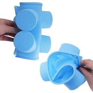 8-Cavity Large Round Silicone Baking Mold, SourceTon 3 Packs of Food Grade Non-Stick Baking Molds for Cake, Candy, Handmade Soap Muffin, Cupcake, Ice Cube