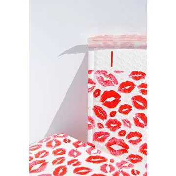 Stylish Lips Bubble Mailers for Makeup Shipping 25 Pack