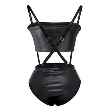 FYMNSI Sexy Women Holographic Bandeau Top & Shorts Set