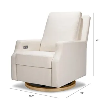 Namesake Crewe Electronic Recliner and Swivel Glider in Performance Cream Eco-Weave, Water Repellent & Stain Resistant, Greenguard Gold & CertiPUR-US Certified