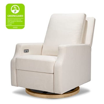 Namesake Crewe Electronic Recliner and Swivel Glider in Performance Cream Eco-Weave, Water Repellent & Stain Resistant, Greenguard Gold & CertiPUR-US Certified
