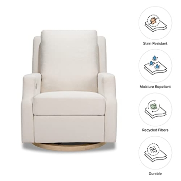 Namesake Crewe Electronic Recliner and Swivel Glider in Performance Cream Eco-Weave, Water Repellent & Stain Resistant, Greenguard Gold & CertiPUR-US Certified