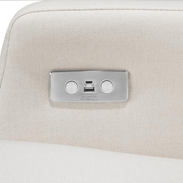 Namesake Crewe Electronic Recliner and Swivel Glider in Performance Cream Eco-Weave, Water Repellent & Stain Resistant, Greenguard Gold & CertiPUR-US Certified