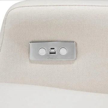 Namesake Crewe Electronic Recliner and Swivel Glider in Performance Cream Eco-Weave, Water Repellent & Stain Resistant, Greenguard Gold & CertiPUR-US Certified