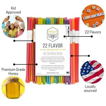 Flavored Honey Sticks - Farm Fresh US Honey Packets for Tea, Travel, Kids - Variety Flavors