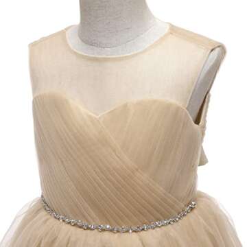 Glamulice Golden Flower Girl Dress for Young Girls Party