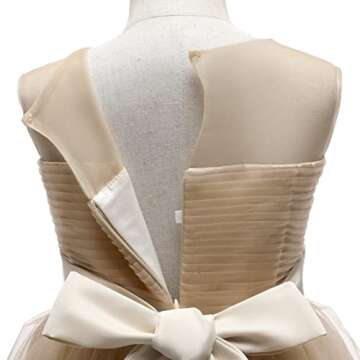 Glamulice Golden Flower Girl Dress for Young Girls Party
