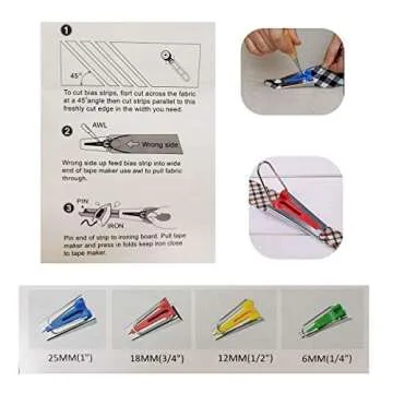 HONEYSEW Bias Tape Maker Kit 6MM 9MM 12MM 18MM 25MM