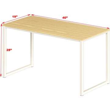 Modern SHW Mission 40-Inch Desk for Home Office & Dining