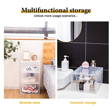 Attelite Drop Front Plastic Shoe Box Set of 6 - Stackable Display