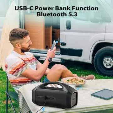 Tribit StormBox Blast Portable Speaker: 90W Loud Stereo Sound with XBass, IPX7 Waterproof Bluetooth Speaker with LED Light, PowerBank, Bluetooth 5.3&TWS, Custom EQ, 30H Playtime for Outdoor