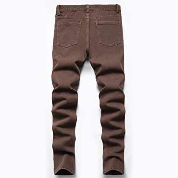 Boy's Coffee Skinny Fit Fashion Comfy Basic Denim Jeans Pants for Kids