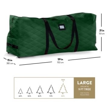 Top Rolling Christmas Tree Storage Bag with Wheels