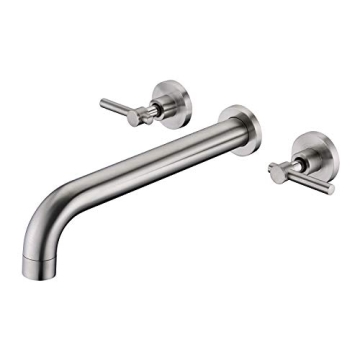 Luxury SUMERAIN Brushed Nickel Wall Mount Tub Filler - High Flow, Solid Brass