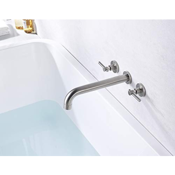 SUMERAIN Brushed Nickel High Flow Wall Mount Tub Filler