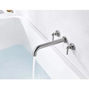 SUMERAIN Brushed Nickel High Flow Wall Mount Tub Filler