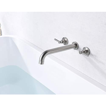 SUMERAIN Brushed Nickel High Flow Wall Mount Tub Filler
