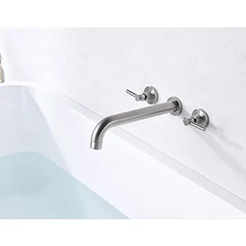 SUMERAIN Brushed Nickel High Flow Wall Mount Tub Filler