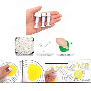 gobaker Star Mini Fondant Plunger Cutter Set Cake Cookies Cupcake Decorating Tool DIY Mold, 3-Pack,Small