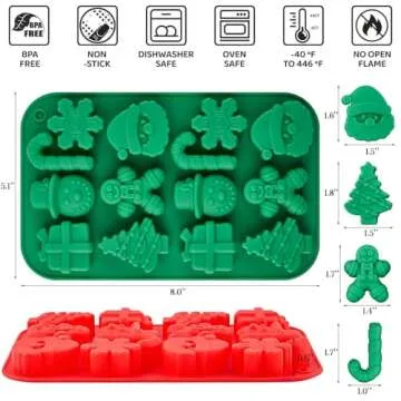 CLUEWR Christmas Chocolate Molds - 2PCS Silicone Candy Molds for Jellies and Candies