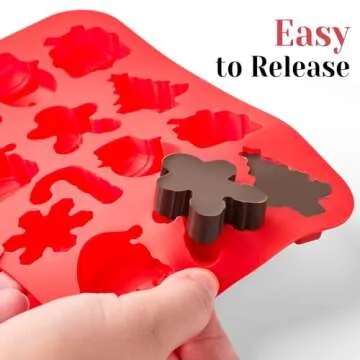 CLUEWR Christmas Silicone Candy Molds for Festive Treats