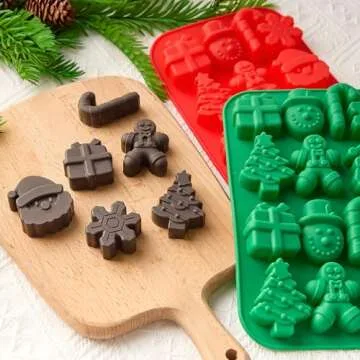 CLUEWR Christmas Silicone Candy Molds for Festive Treats