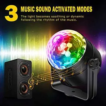 Apeocose 2-Pack Party Lights Sound Activated with Remote Control Music Sync Disco Ball Light DJ Strobe Stage Lamp for Easter Mardi Gras Decorations Home Room Birthday Dance Bachelorette Party Supplies