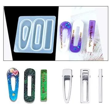 Bskifnn 60PCS Hair Clips for Silicone Resin Molds, DIY Hair Bow Clips Pearl Hairpin Hair Accessories for Girls and Women (Silver)