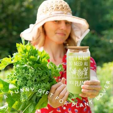 Pawzity Gifts for Plant Lovers - Plant Lover Gifts - Mothers Day Gift for Plants Lovers - Plants Lover Ideas for Women - Gardening Gift Ideas - 16 Oz Can Glass