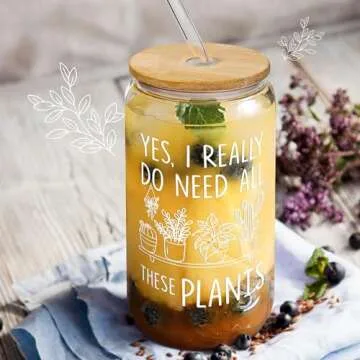 Pawzity Gifts for Plant Lovers - Plant Lover Gifts - Mothers Day Gift for Plants Lovers - Plants Lover Ideas for Women - Gardening Gift Ideas - 16 Oz Can Glass