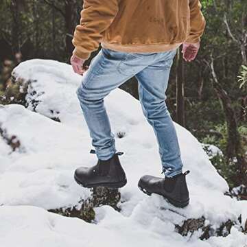 Blundstone 566 Thermal Series Unisex Fully Waterproof Premium Leather Chelsea Boots for Men and Women with Insulated Shearling Footbed & Shock Absorption, Black, 9.5 US Men / 11.5 US Women / 8.5 AU