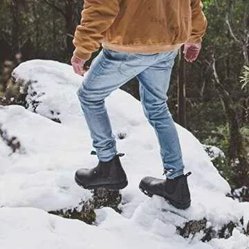 Blundstone 566 Thermal Series Unisex Fully Waterproof Premium Leather Chelsea Boots for Men and Women with Insulated Shearling Footbed & Shock Absorption, Black, 9.5 US Men / 11.5 US Women / 8.5 AU