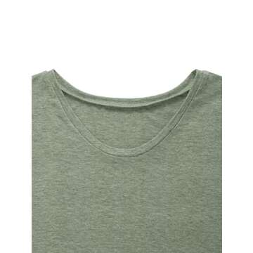 MIROL Women's Cap Sleeve Tank Tops U Neck Solid Color Casual Shirts Loose Fit Basic Blouse