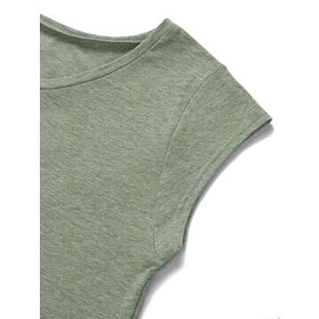 MIROL Women's Cap Sleeve Tank Tops U Neck Solid Color Casual Shirts Loose Fit Basic Blouse