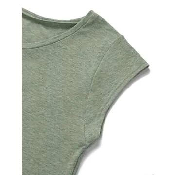 MIROL Women's Cap Sleeve Tank Tops U Neck Solid Color Casual Shirts Loose Fit Basic Blouse